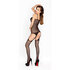 Zwarte open kruis bodystocking_