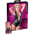 Wetlook Body Met Netstof - Zwart_