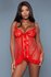 Emma Polka Dot Mesh Babydoll - Rood_