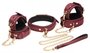 6-delige BDSM Suede Boeienset Met Collar En Riem - Bordeaux_