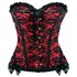 Scarlet Seduction Kanten Korset & String - Zwart/Rood_